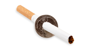 Cigarette Thru Quarter (One Sided) - Trick