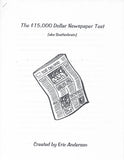 The $15,000 Newspaper Test (AKA Scatterbrain) by Eric Anderson - Book