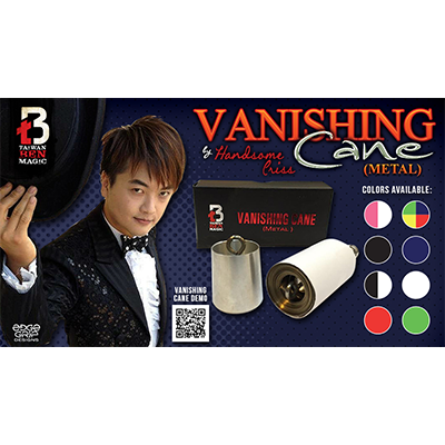 Vanishing Cane (Metal / Black and White) by Taiwan Ben Magic - Trick