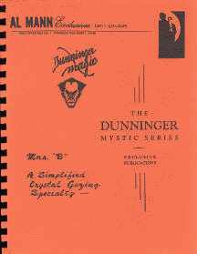 The Dunninger Mystic Series  by Al Mann - Book