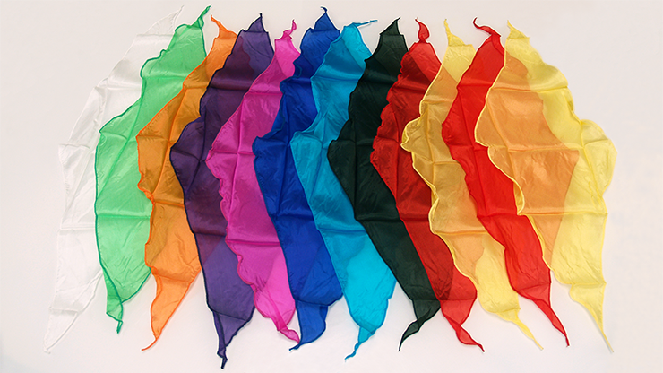 Diamond Cut Silk Handkerchiefs - Assorted Colors and Sizes