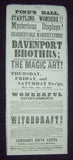 DAVENPORT BROTHERS - Pine's Hall Broadside (1864)