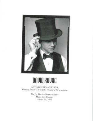 Acting for Magicians by David Kovac - Book