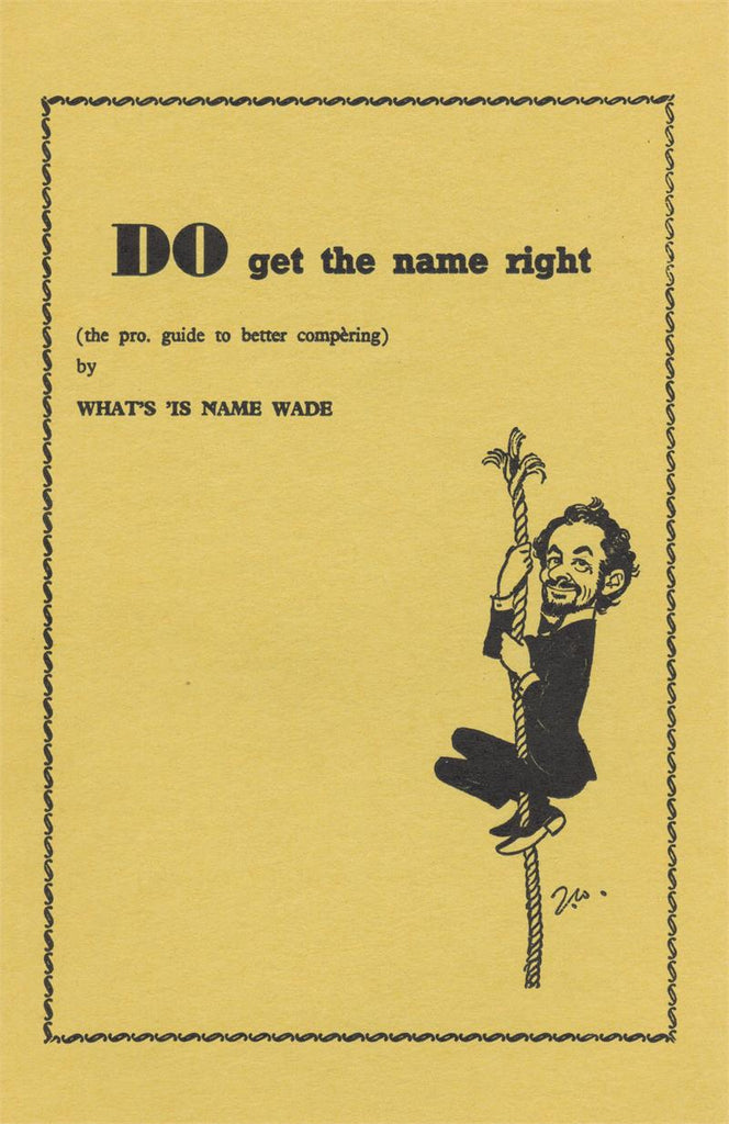 Do get the name right by John Wade - Book