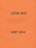 Lecture Notes by Barry Govan - Book