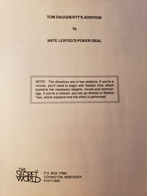 Tom Daugherty's Addition to Leipzig's Poker Deal - Book