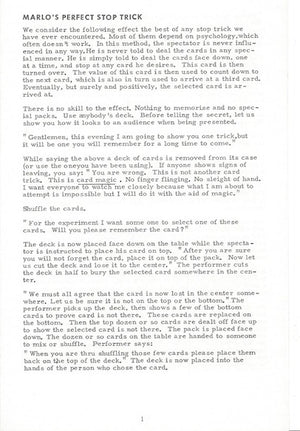 Marlo's Perfect Stop Trick by Ed Marlo - Trick