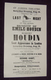 Robert Houdin Broadside St. James's Theatre Last London Appearance (1848)