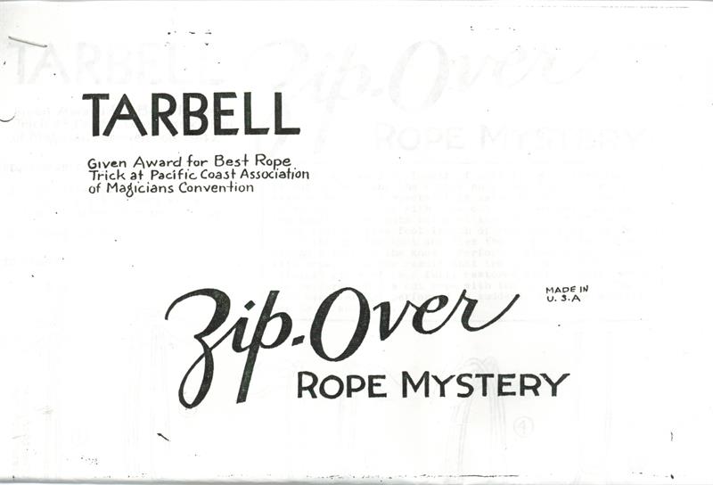 Zip Over Rope Mystery By Harlan Tarbell - Trick
