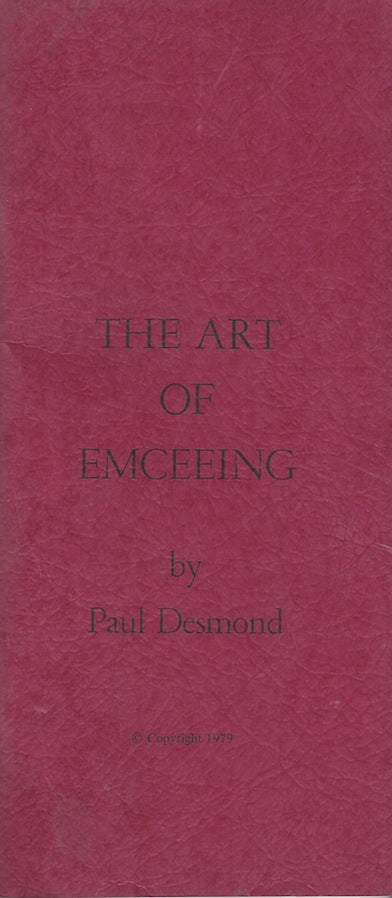 The Art of Emceeing by Paul Desmond - Book