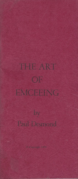 The Art of Emceeing by Paul Desmond - Book
