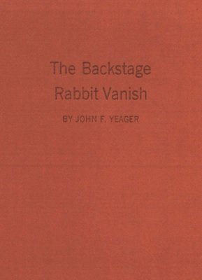 Backstage Rabbit Vanish by Jack Yeager - Book