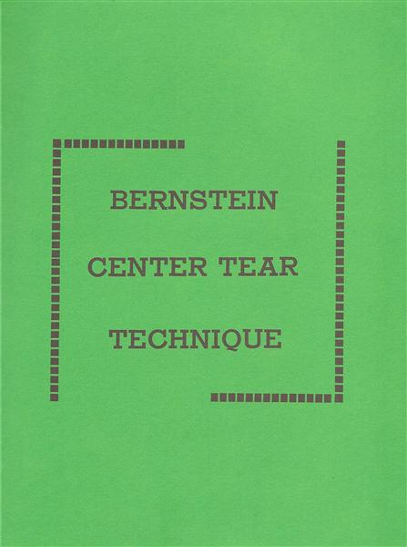 Bernstein Center Tear Technique by Bruce Bernstein - Book