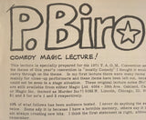P. Biro Comedy Magic Lecture VOL. 3 - Book
