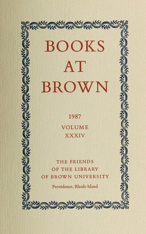 Books At Brown 1987 Volume XXXIV - Book