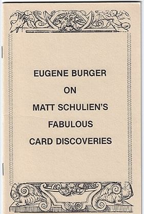 Eugene Burger on Matt Schulien's Fabulous Card Discoveries - Book