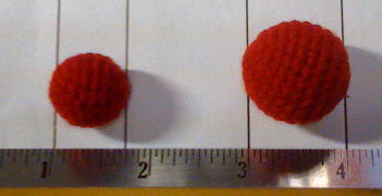 Crochet (Knit) Red Balls - 1 Inch (4 Pack )