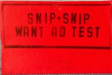 Snip-Snip Want Ad Test by U.F. Grant - Book