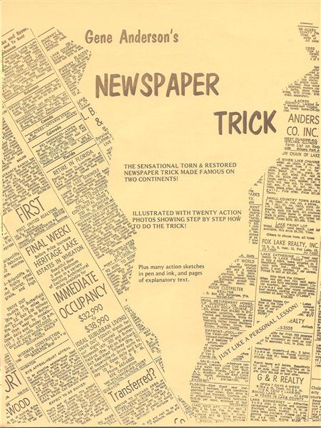 Newspaper Trick: The Torn & Restored Newspaper by Gene Anderson - Book