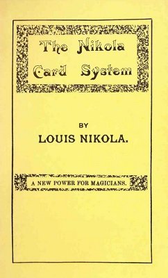 The Nikola Card System by Louis Nikola - Book