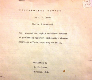 Pickpocket Stunts by U.F. Grant - Book
