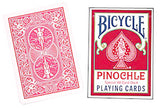 Bicycle Pinochle Playing Cards Poker-size (Red, Blue) by USPCC