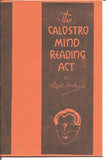 The Calostro Mind Reading Act by Ralph Read - Book