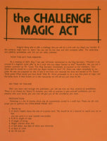 The Challenge Magic Act by U.F. Grant - Book